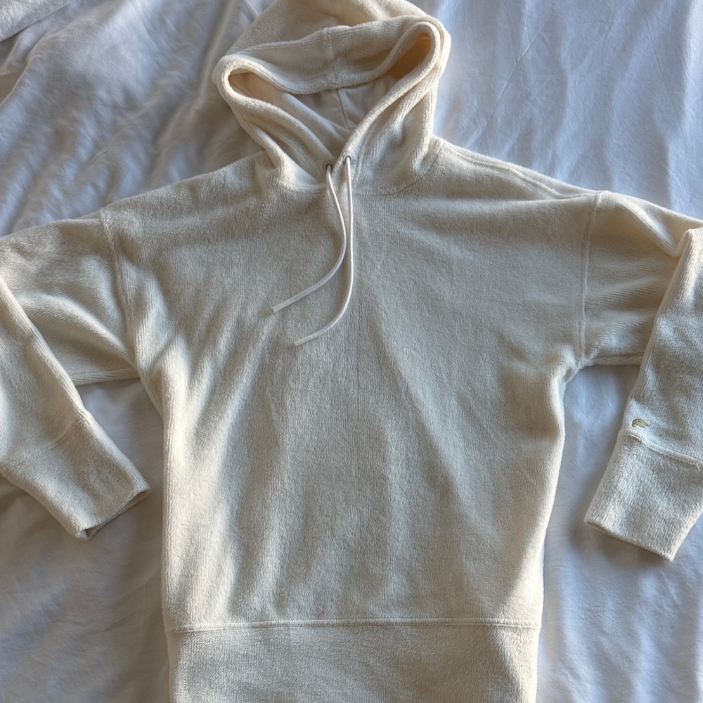 Fabletics Cream Fuzzy Cord Hoodie